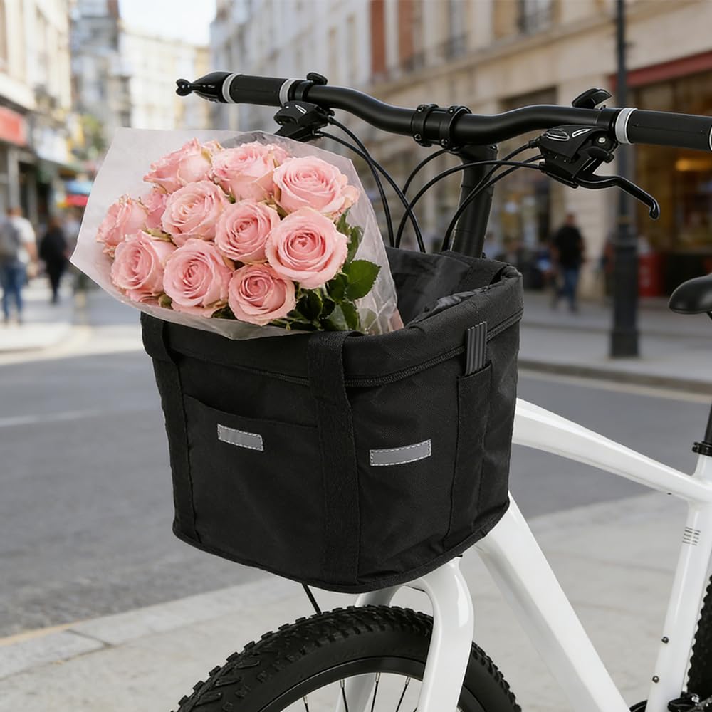 Cestino Bicicletta Anteriore, SGZIOO Cestino per Bicicletta Anteriore, Cestino Anteriore Bici Staccabile, Cestino Anteriore per Bici per Animali Domestici, Shopping, Pendolari, Campeggio e Outdoor