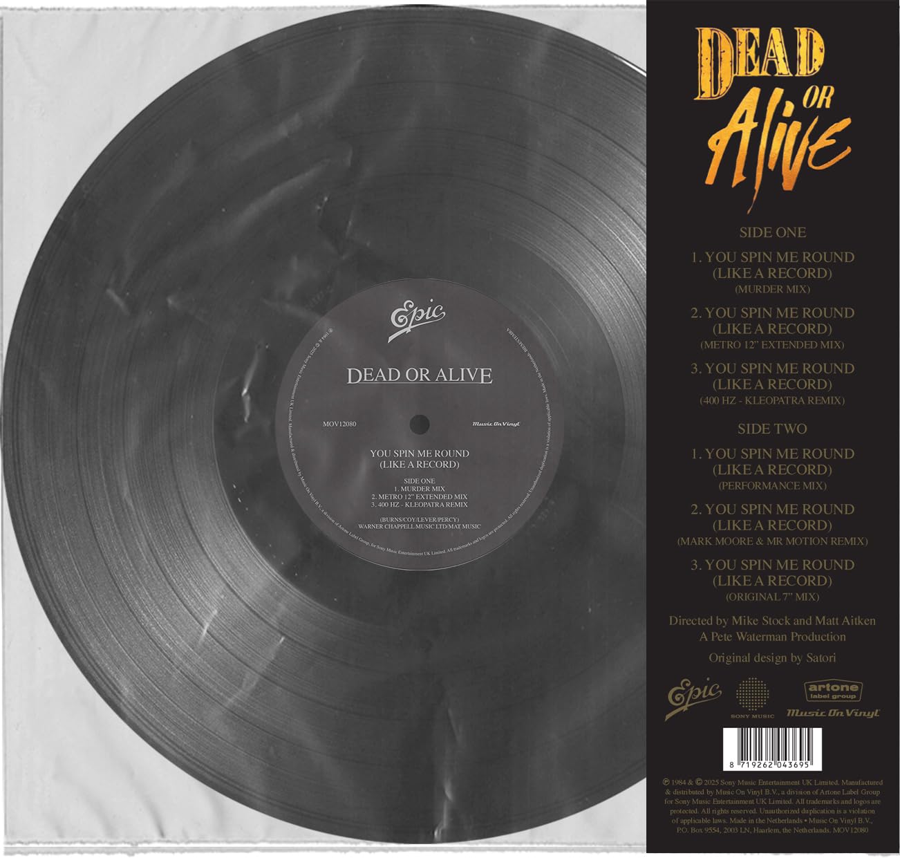 Dead Or Alive You Spin Me Round (Like A Record) 12 Inch Vinyl MOV12080 NEW