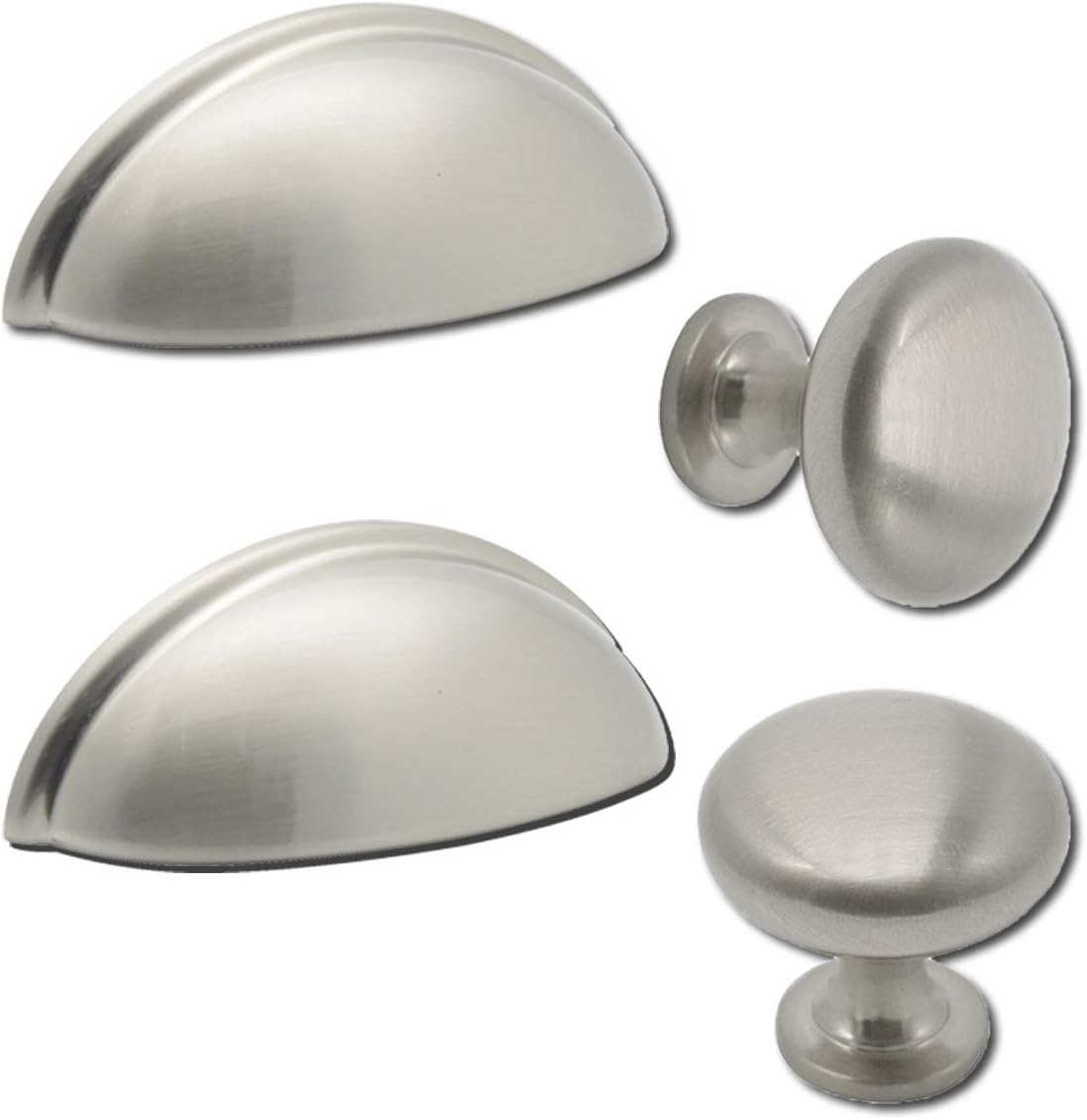 Probrioco 12 Pack 3" Drawer Pulls Satin Nickel Cup Pulls & 15