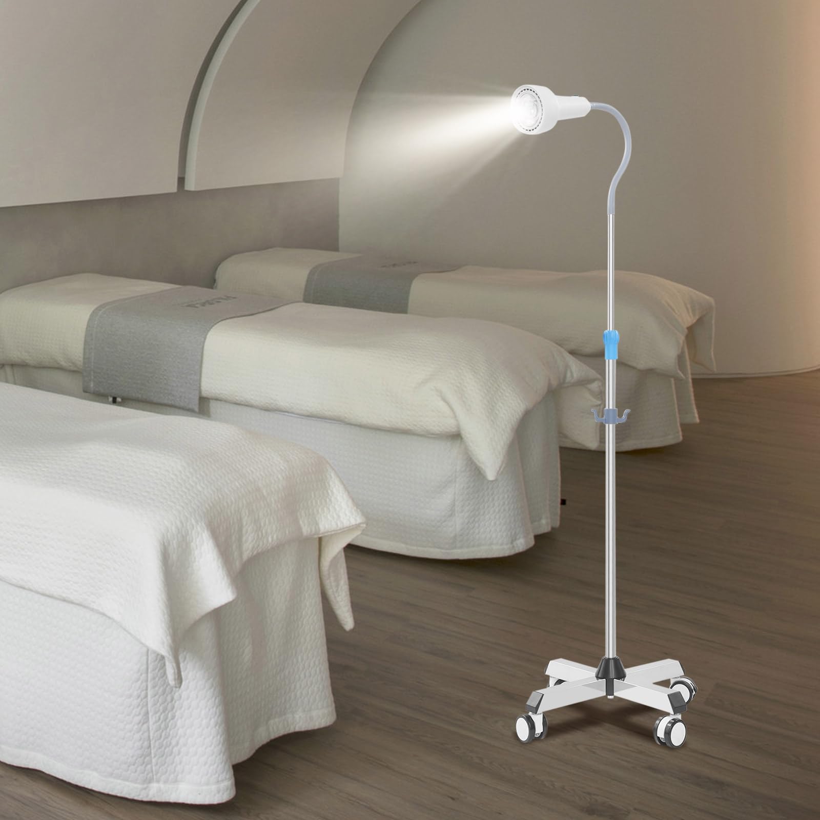 Lampada da studio a LED, 30 W, illuminazione chirurgica, con altezza regolabile, supporto mobile per clinica dentistica, clinica di bellezza, studio veterinario, illuminazione precisa