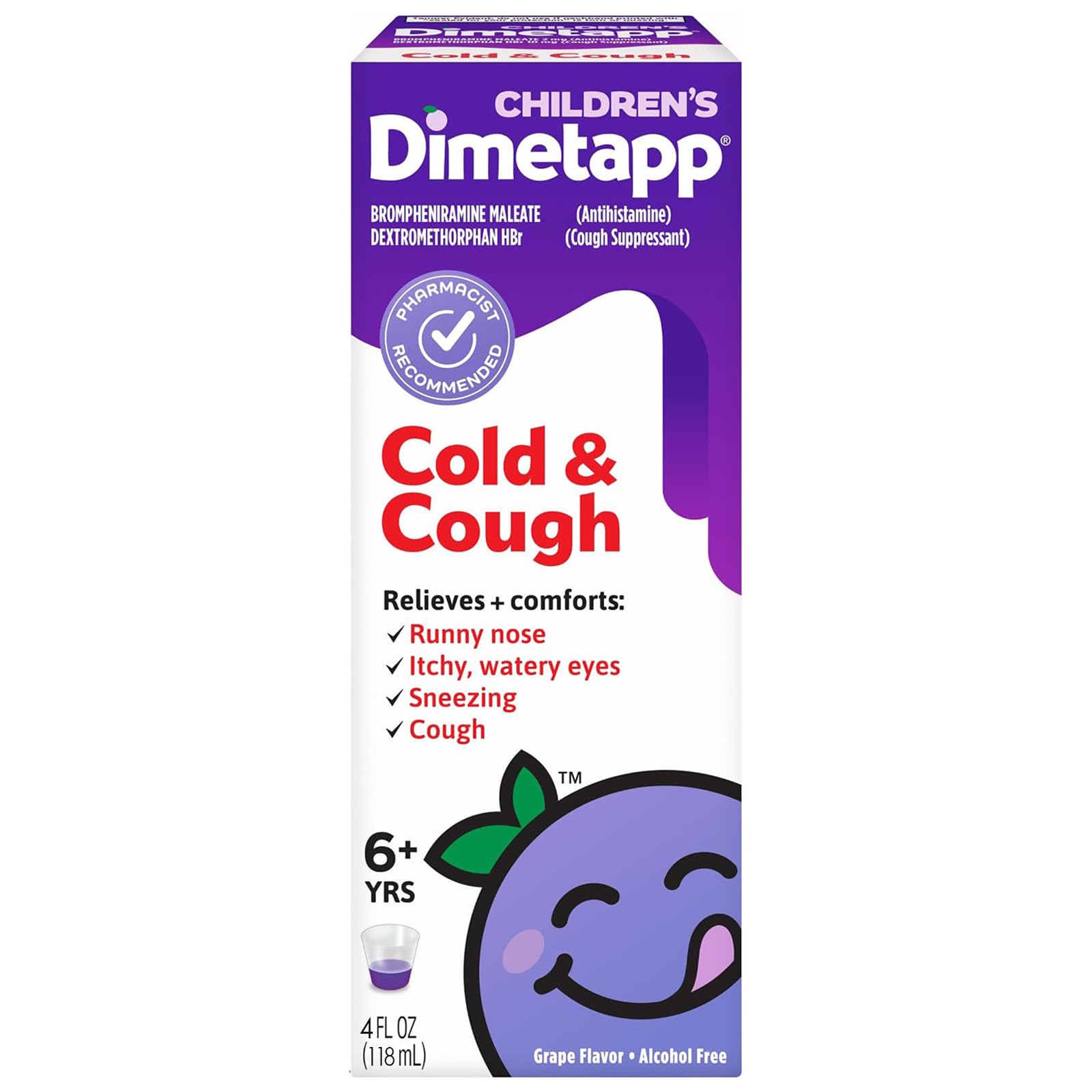 Dimetapp Children's Cold & Cough Liquid, Grape Flavor, 8 fl oz — Amazon image 7