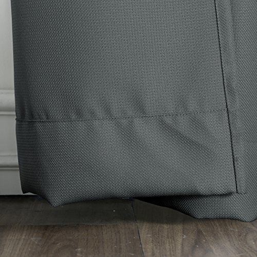 No. 918 Montego 2-Pack Casual Textured Semi-Sheer Grommet Curtain Panel Pair,48" x 63", Charcoal Gray, W 48" x L 63" (2 Panels) - Image 3