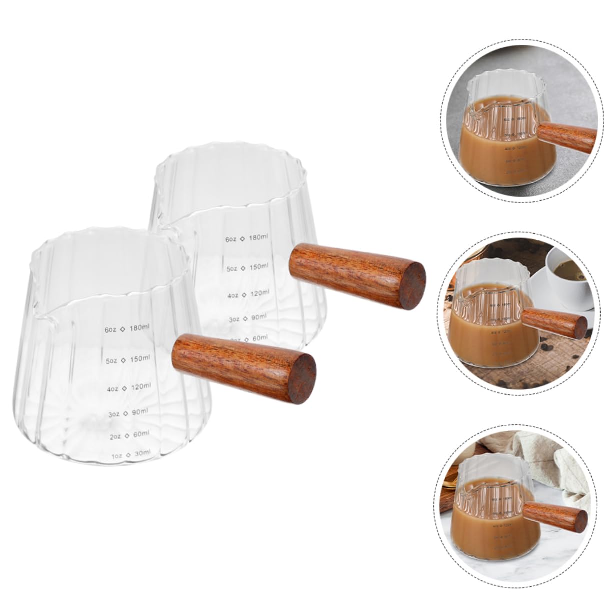 PRETYZOOM 6 Pz Tazza di Latte Tazza di Latte Tazze Cappuccino Tazza Cappuccino Tazza Latte Design Bicchierini Caffe Bicchiere Macchiato brocca di Latte misurino in brocca Chiara Legno