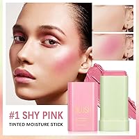 Vista 3 de Mysense Palito de rubor rosa crema, multiuso para mejillas, labios y ojos, crema hidratante sólida, acabado mate natural, resistente al agua