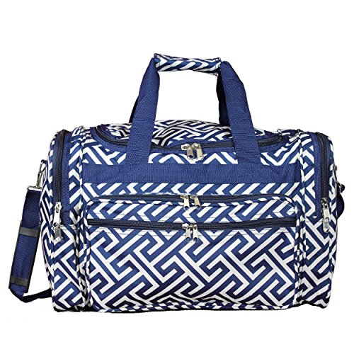 World Traveler Classic Prints 19-inch Duffel Bag, Greek Key H Nav