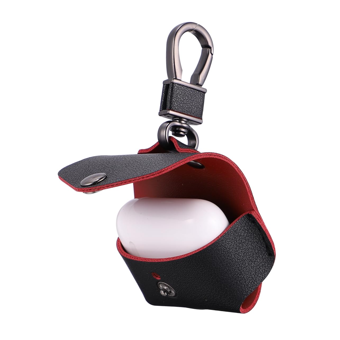 HOMSFOU 3pezzi Borsa Pelle Di Per Custodia Auricolari Wireless Con Moschettone Copertura Protettiva Con Chiusura Scatto Pochette Compatibile Con Pro Nera