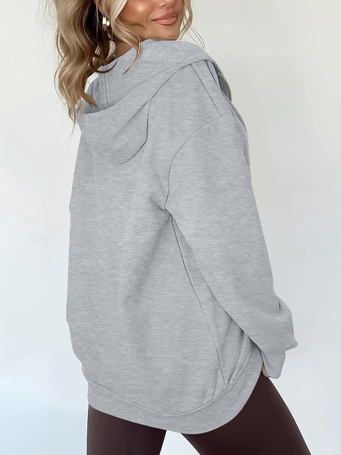 Women's Oversized Lightweight Hoodies for Women Full Zip Up Long Sleeve Drawstring Jackets - Image 2