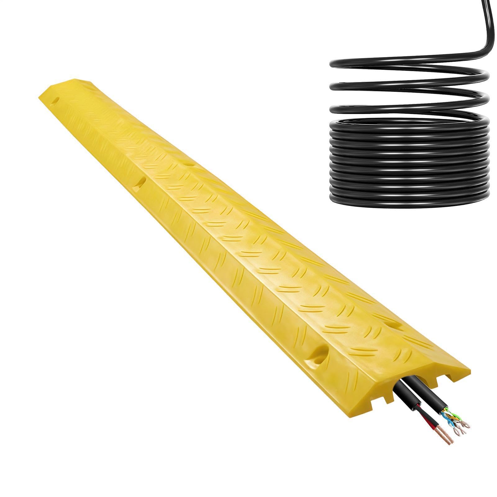 Rampas de Protección para Cables Protector De Suelo Para Cable De Extensión | Cubierta para Líneas de Energía de Exterior para Acera Garaje Jardín Carretera Pasillo