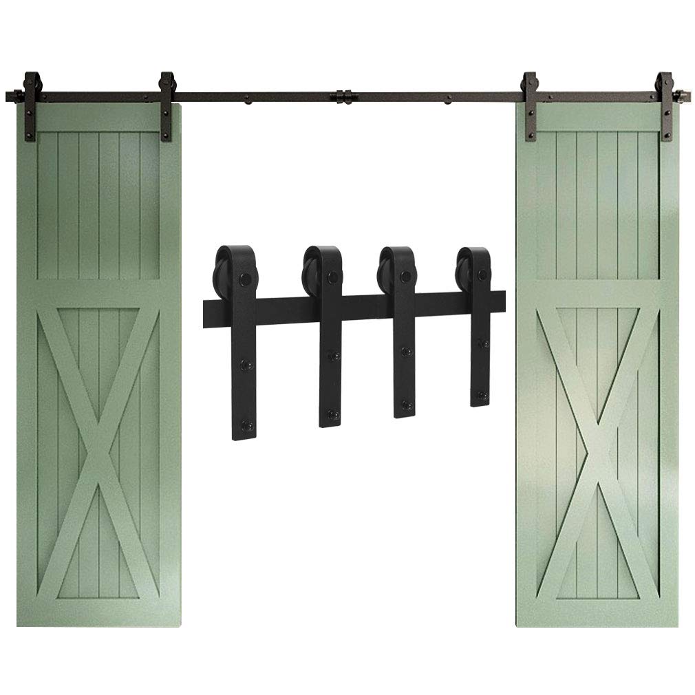 Wolfbird 244 cm / 8 ft Sliding Door Fitting Sliding Door System Sliding Rail Wooden Sliding Door Fitting Set for Double Doors