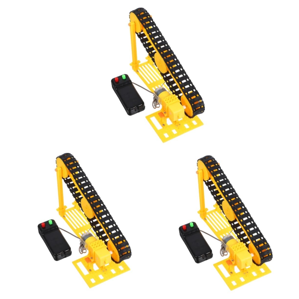 Vaguelly3 Sets Conveyor Belt Model Conveyor Science Project Assemble Toy Conveyor Model Conveyor Toy Kit Conveyor Assemble Model DIY Conveyor Teaching Prop Conveyor Assembly Model, Yellowx3pcs