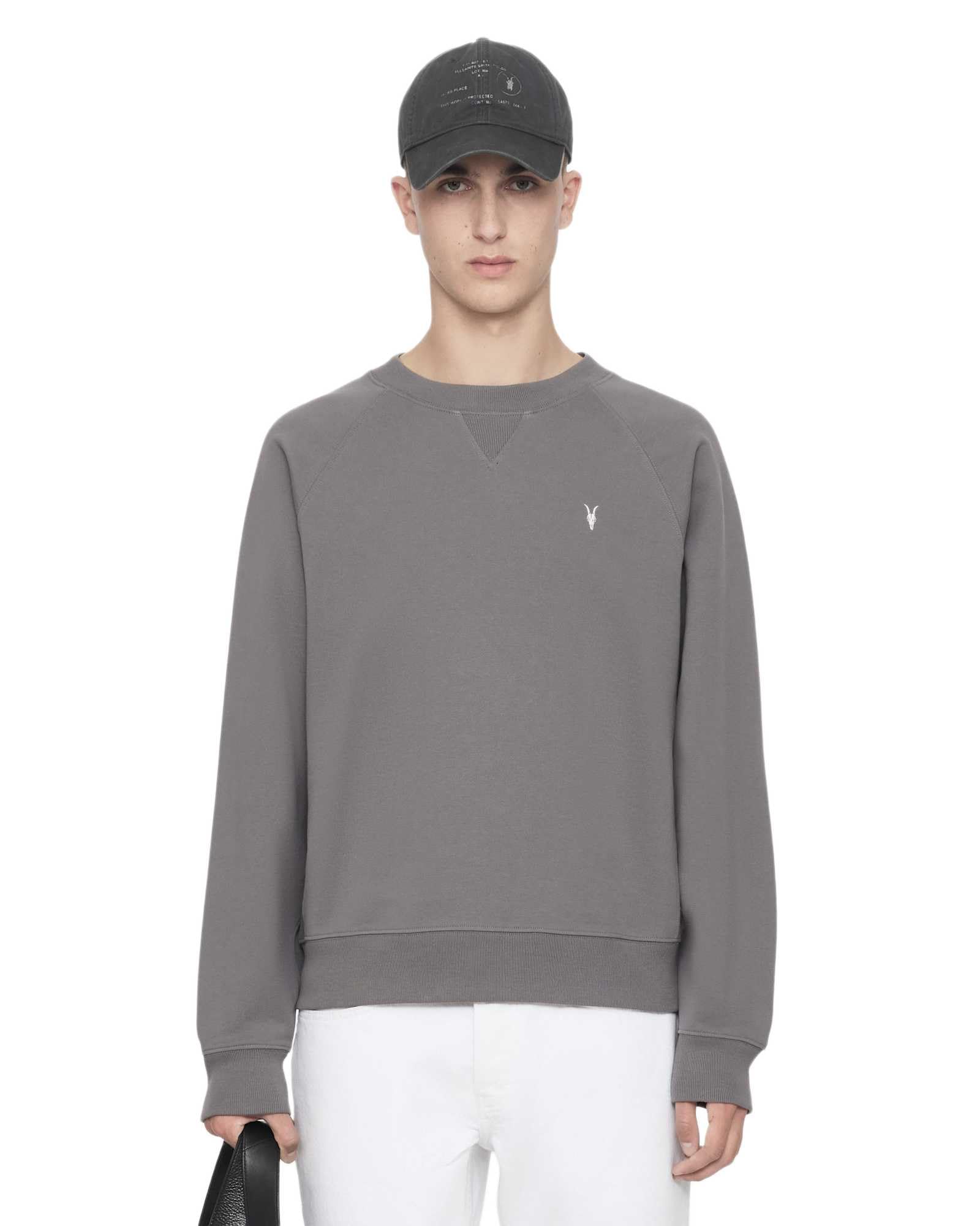 Allsaints Herren Delphin Grau Harlow Crew Sweatshirt