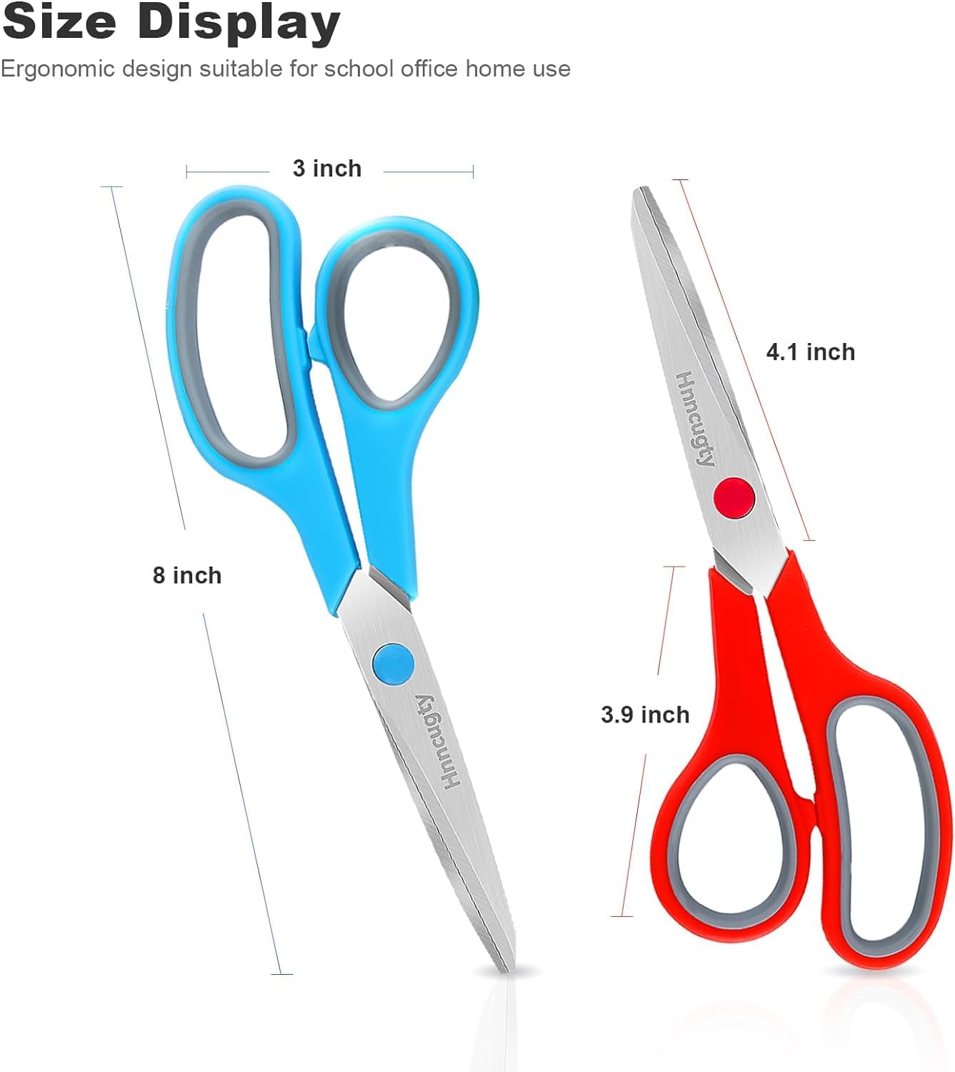 Hnncugty - Tijeras multiusos de 8 pulgadas, juego de 18 unidades, tijeras afiladas para suministros escolares de oficina, estudiantes, profesores, aula, escritorio, hogar, manualidades, tela de