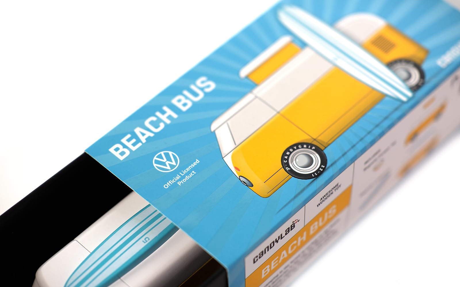 Candylab Holzspielzeugauto - VW Beach Bus - gelb weiß - magnetisch