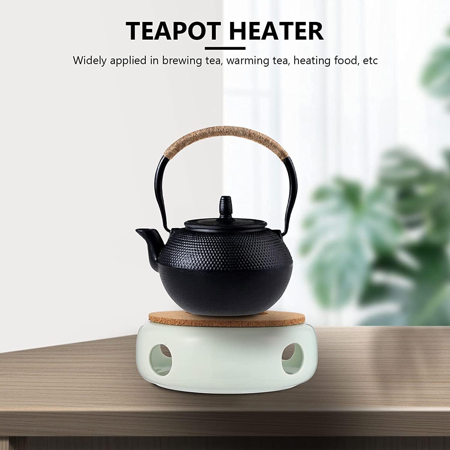 Teapot Warmer Tea Warmer Tea Light Holder Ceramic Teapot Warmer Base Tea Light Warmer Candle Heating Heater for Glass Teapot Cast Iron Teapot Stainless Steel Tea Kettles Heatproof Dish Green ( Color :