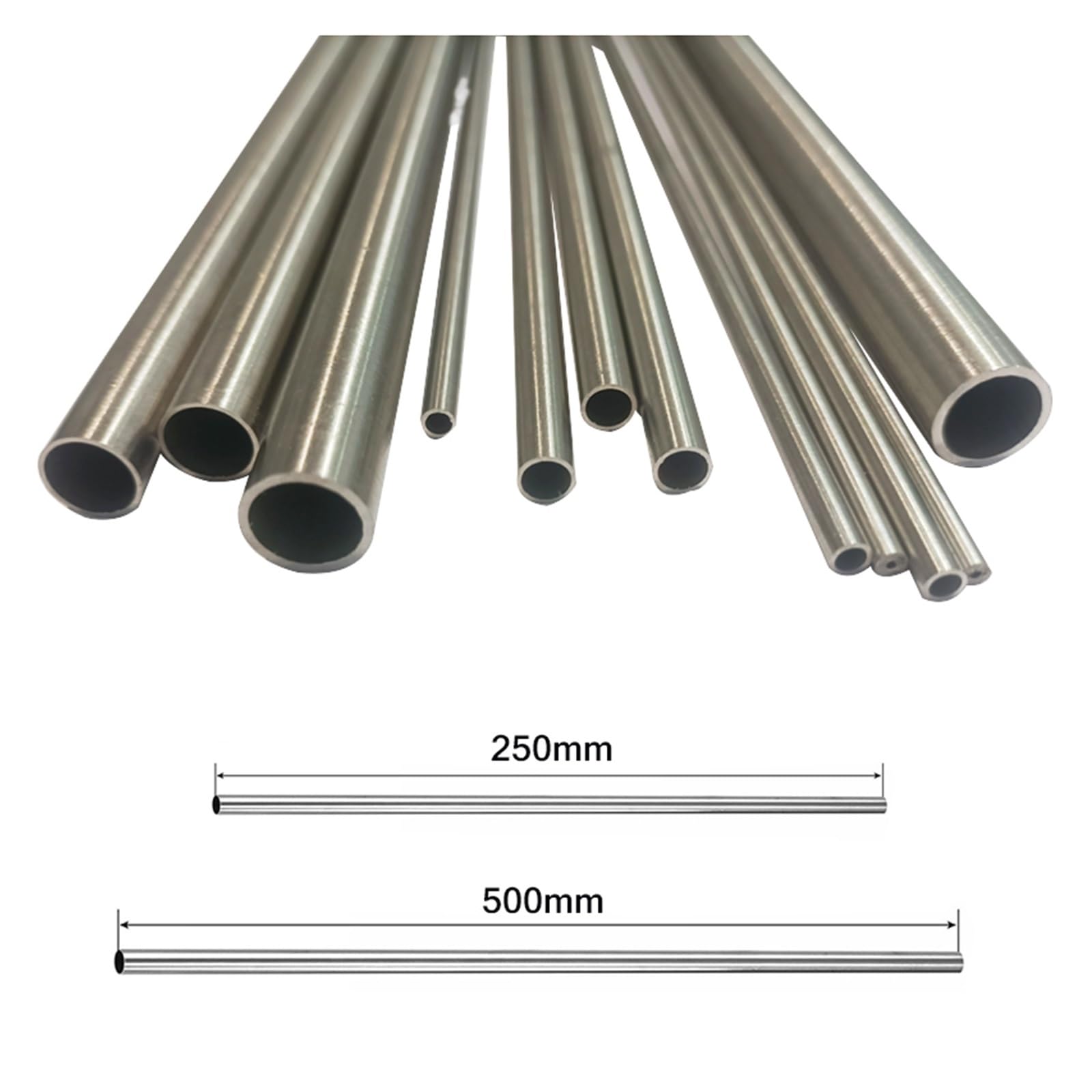 rura miedziana, 1 szt.~10 Okrągła, prosta, bezszwowa rurka kapilarna ze stali nierdzewnej 304(500mm,OD 3 x ID 2mm 3pcs)
