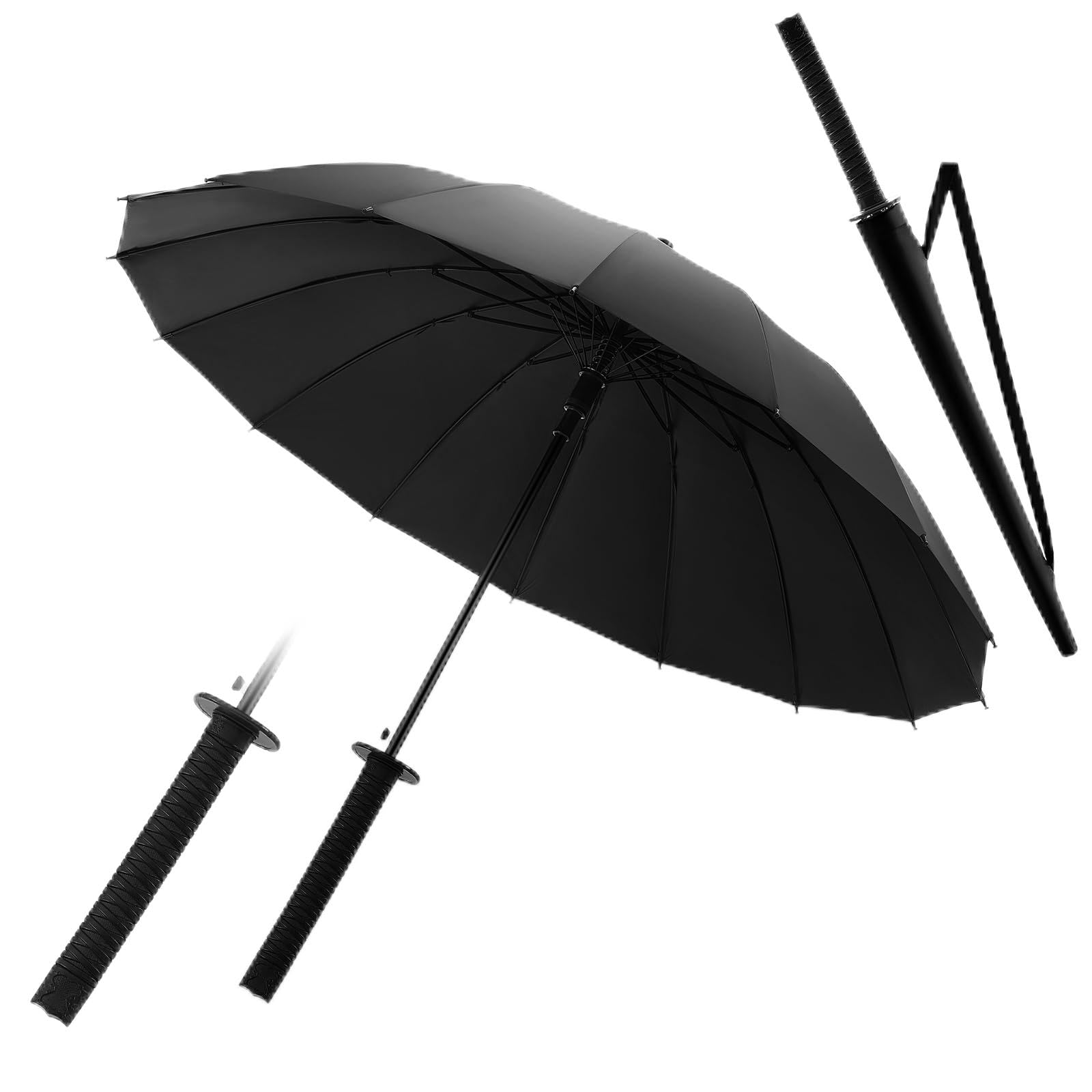 Talltalk Samurai Umbrella Semi-automatic Katana Sword Umbrella | Men Women Cosplay Gifts,…