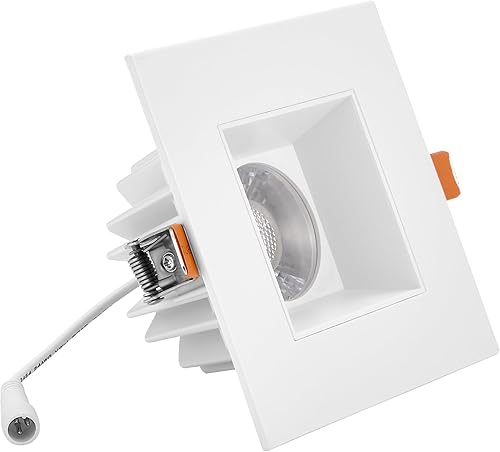 Miniatura 2 de Maxxima Foco LED empotrado cuadrado ultrafino de 4 pulgadas de bajo kelvin, antirreflejo, clasificación IC sin lata, 1200 lúmenes, 3 temperaturas de