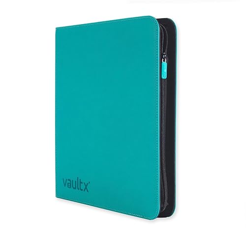Vault X 12 Pocket Trading Card Zip Binder - 480 cards, Premium Exo-Tec Album Material, 20 Side-Loading Pages, Folder for Collectible Card Games, Sports, TCG (Teal) - Teal
