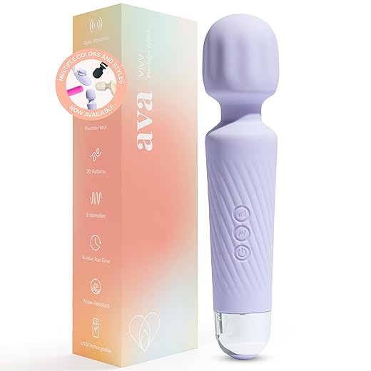 Ava Vibrator for Women – 4 Hour Battery Life | Water Resistant Body Safe Silicone | Clitoral Vibrators Sex Toy with 20 Patterns & 8 Speeds – Clit Stimulator Adult Sex Toys – Discreet Gift