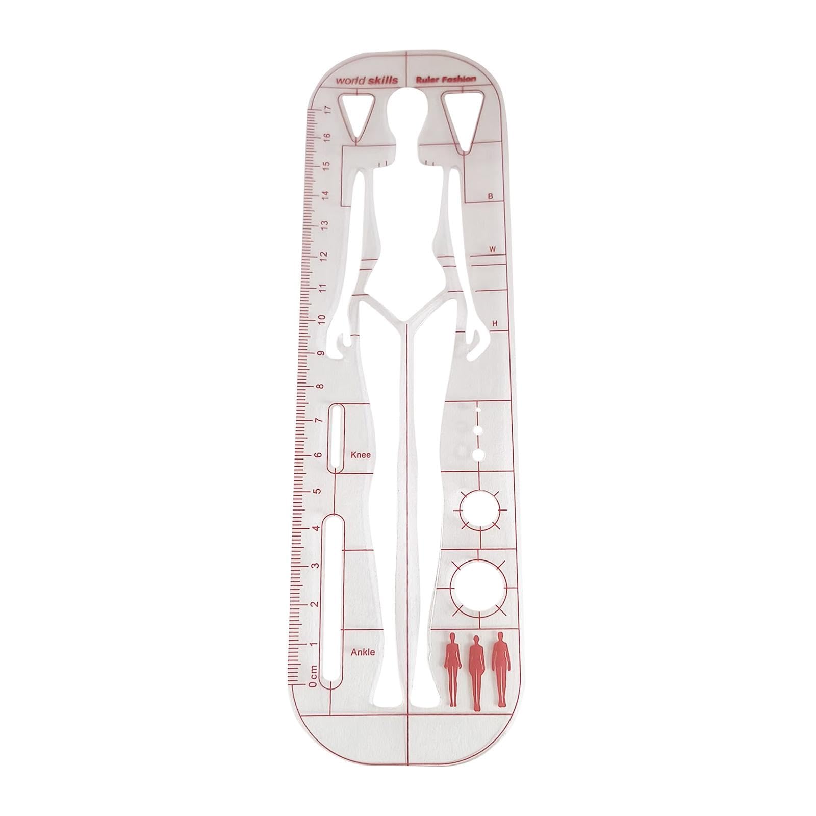 Adoorniequea Women's Transparent Fashion Illustration Ruler French Curve Template Ruler For Combination