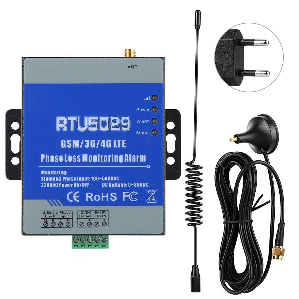 Alarme GSM RTU5029 Alarme de Perte de Phase 3 Surveillance de l'état de la Panne d'alimentation Contrôleur Récupérer Le réseau d'alarme Via GSM Surveillance à Distance(EU)