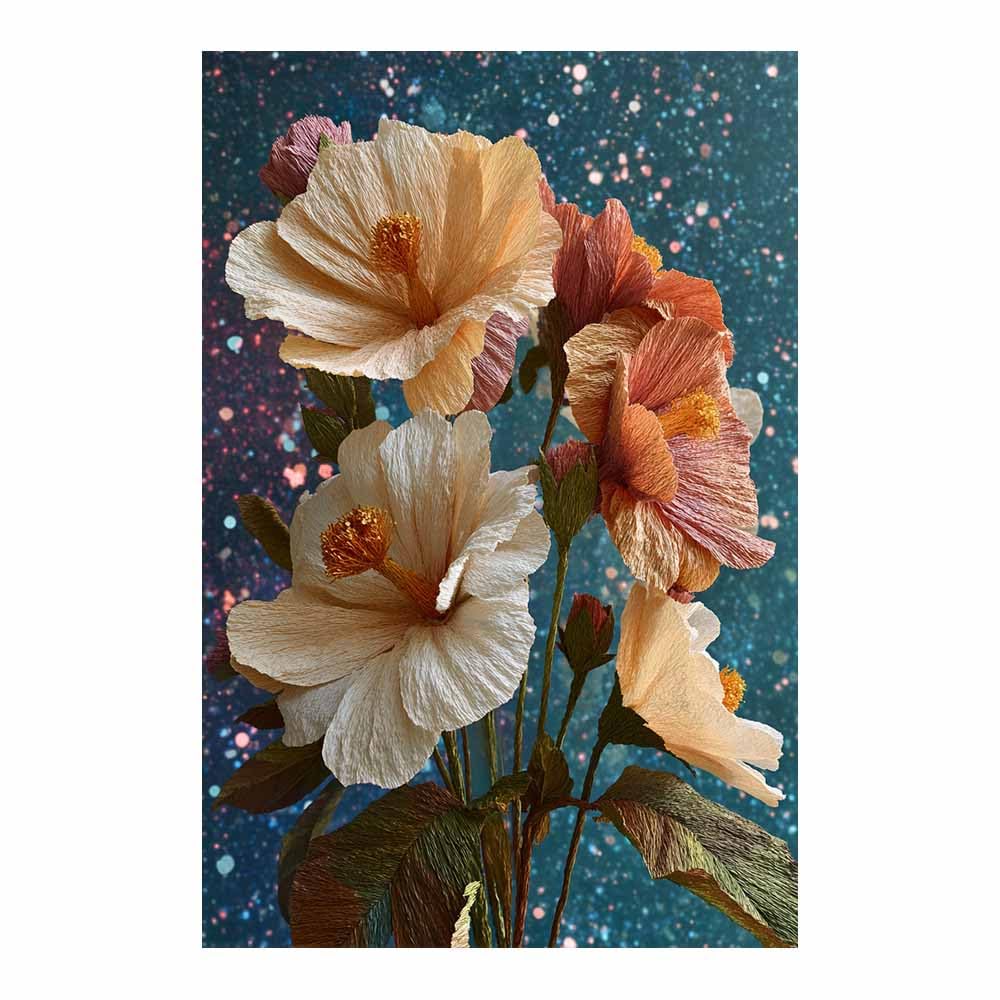 Xeniou Multicolor Flowers Wall Art Beige Hibiscus Art Canvas Wall Art, For Bedroom Office Home Decorations(Multicolor)-80X120cm Unframed