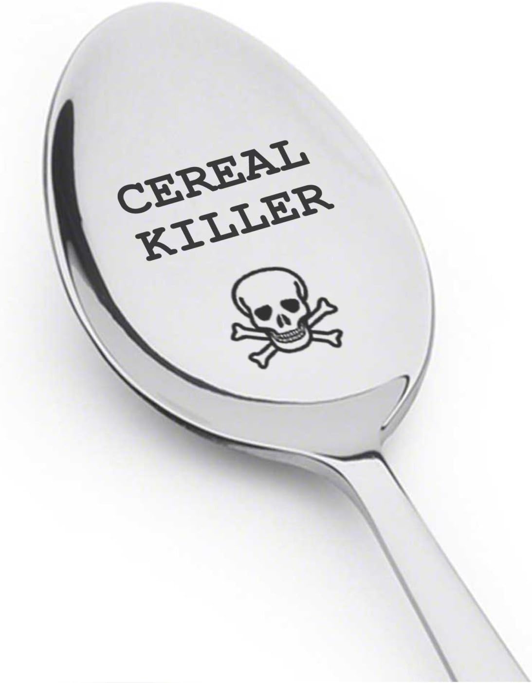 Engraved Stainless Steel Teaspoon – Cereal Killer Gift Spoon for Coffee & Ice Cream Lovers, 7" x 2.5"