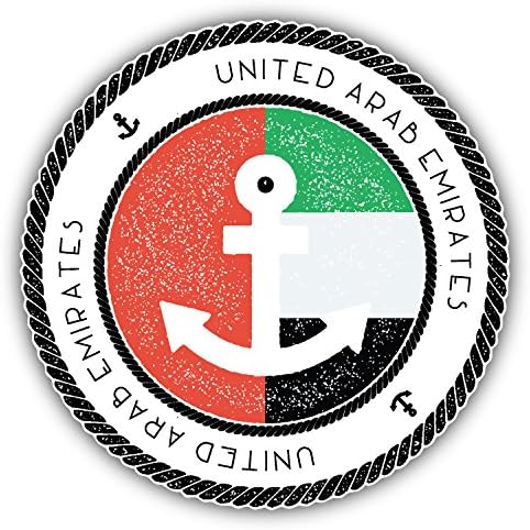 United Arab Emirates Flag Grunge Nautical Stamp Car Decor Vinyl Sticker 12 X 12 cm