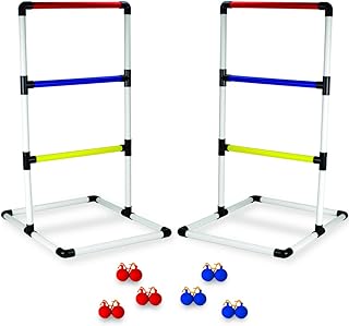 Crown Sporting Goods Indoor/Outdoor Ladderball Set with Carrying Case and Ground Anchors
