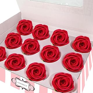 10 Wedding Anniversary Cake Design Ideas for Special Milestones 34 Confect Edible Rose Cake Toppers – Edible Roses for Cupcake & Cake Decor...