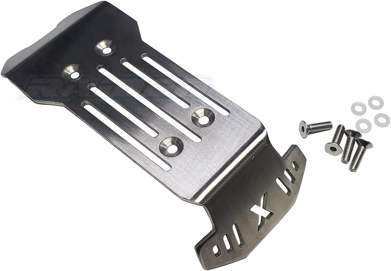 V2 Stainless Steel Chassis Skid Plate Protector Guard Armor Front + Center + Rear 5pcs for Traxxas V2 1/10 Wide Maxx 89086-4 - Hollow