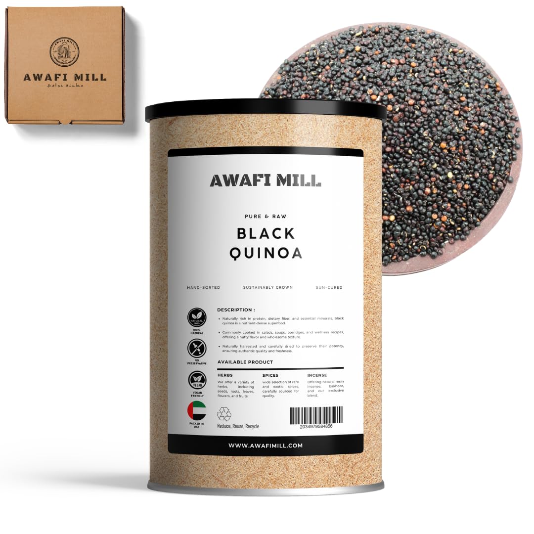 – Black Quinoa (Whole Grain) | Naturally Pigmented Pseudocereal • Nutty Aroma, Firm-Chewy Bite • For Bowls, Salads, Pilafs & Stuffed Veg - 250 g | 9 oz