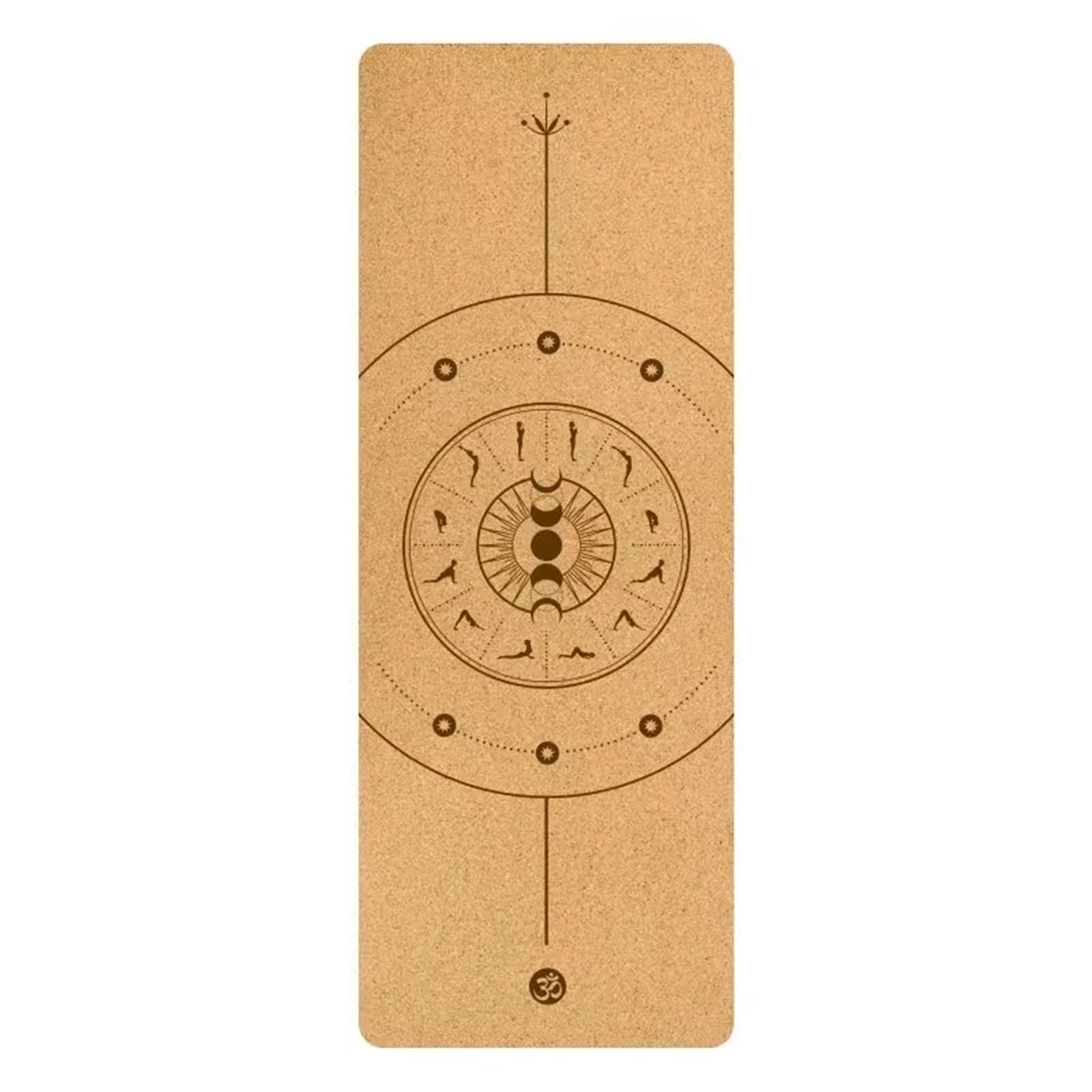 Esterilla Yoga Estera de yoga corcho TPE con línea posición, almohadilla antideslizante, ejercicio, tamaño 183 cm x 68