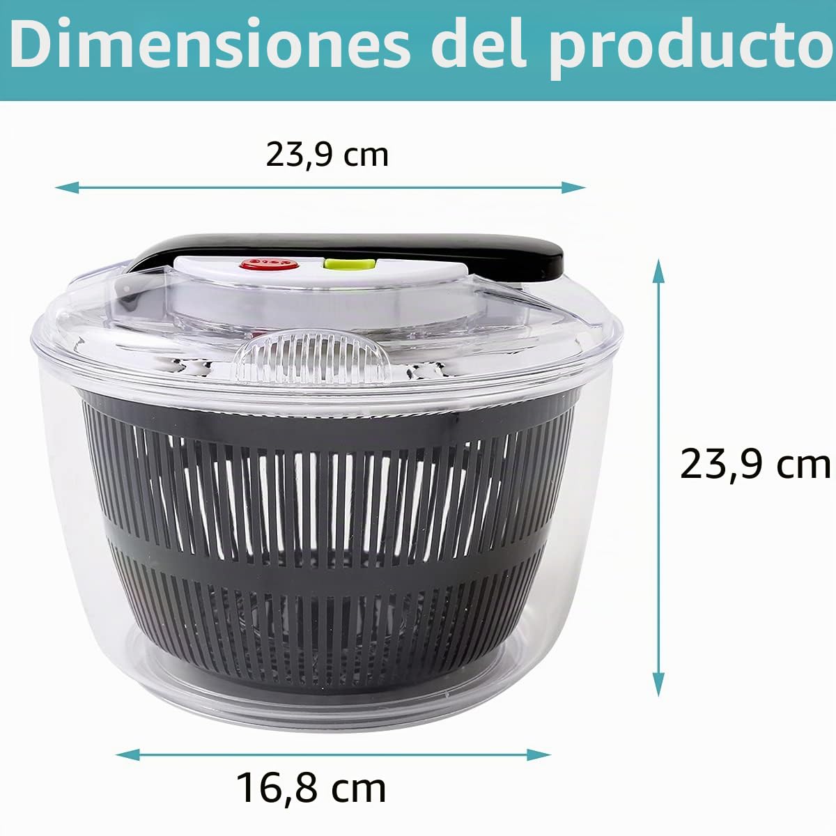 Ensalada Spinner, 5 l grande manual de lechuga y frutas, ensaladas más sabrosas y preparación de alimentos más rápida, bloqueo de secado y drenaje de lechuga lomo rápido