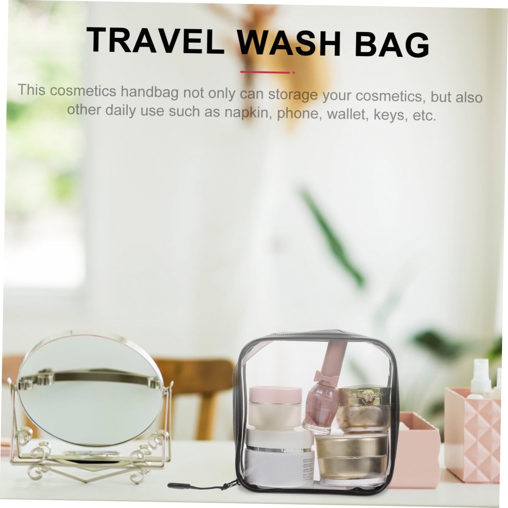 Housoutil 8 Piezas Bolso de Cosméticos Bolsa de Maquillaje de Viaje Bolsa de Aseo Organizador de Bolsos para Bolso de Mano Bolsa de Maquillaje Transparente Bolsas de Maquillaje
