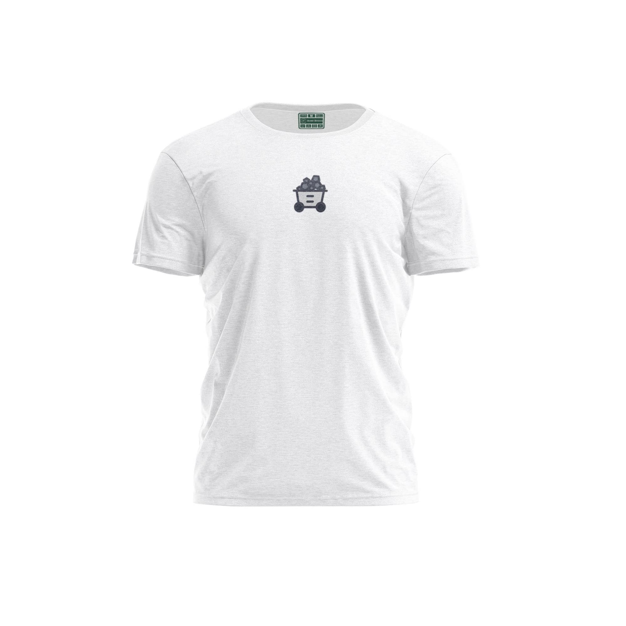 Bona Basics, Digitally Printed, Men's Basic T-Shirt,%100 Cotton, White, Casual, Men's Tops, Size: XL