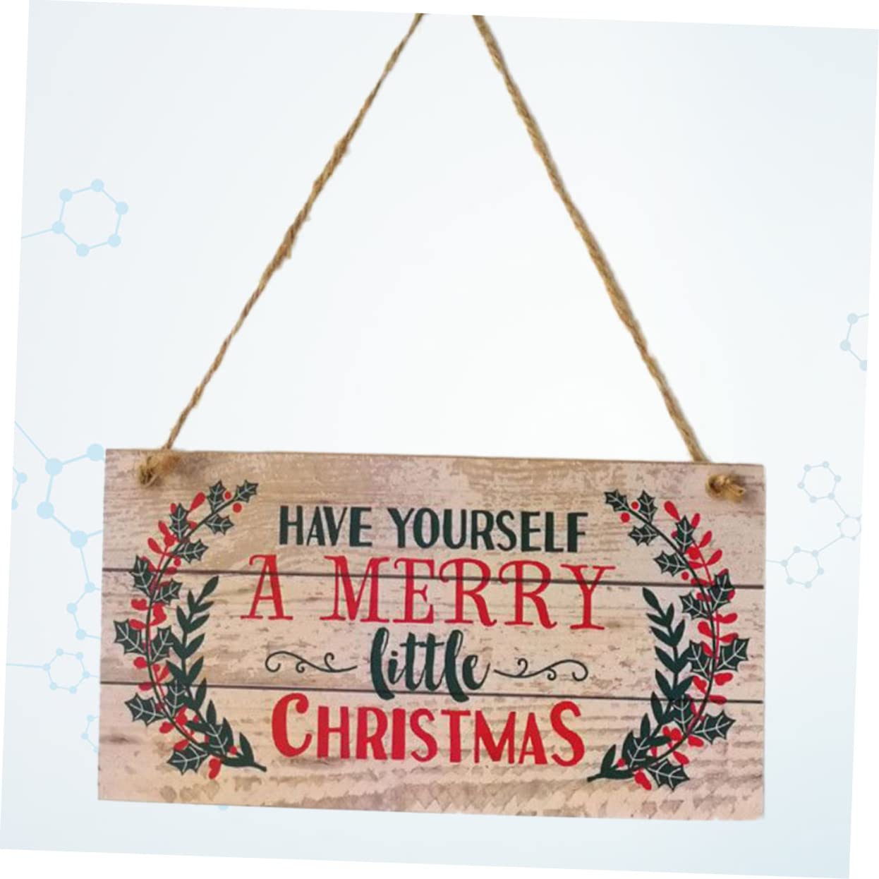 PRETYZOOM Adorno Navideño Colgante de Madera para Puerta de 20 X 10 X 0,5 Cm, Adorno Navideño para Fiestas y Ambiente Festivo Hogar