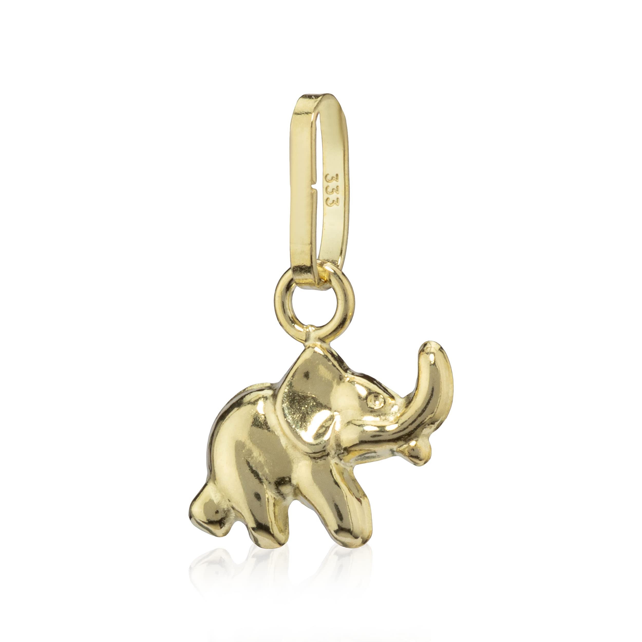 NKlaus Baby-Elefant-Kettenanhänger aus 333 Gelbgold 8 Karat, 9,6mm