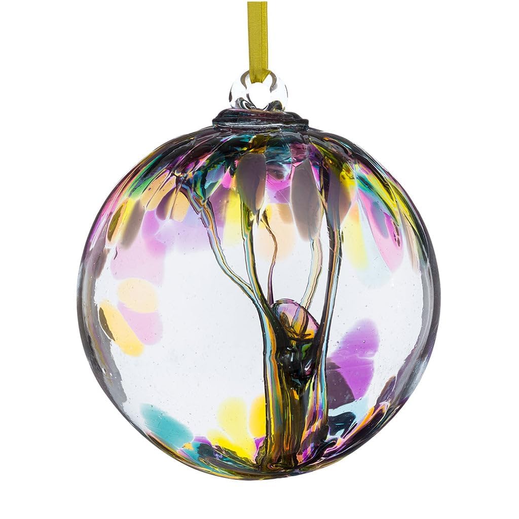 Best Mum Gift - 10cm Multicoloured Pink Glass Spirit Ball - Handcrafted Keepsake Ornament for Love & Appreciation, Unique Gift Idea - Image 2