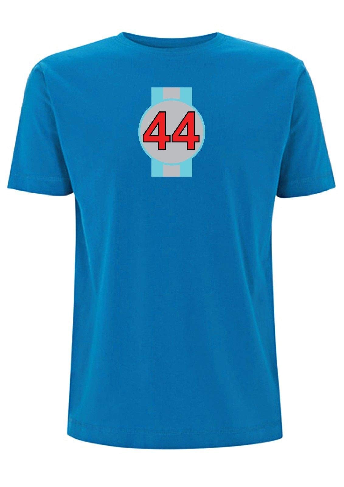 44 F1 T Shirt Lewis Hamilton Number Formula 1 Racing UK Driver World Champion (Large, Electric Blue)