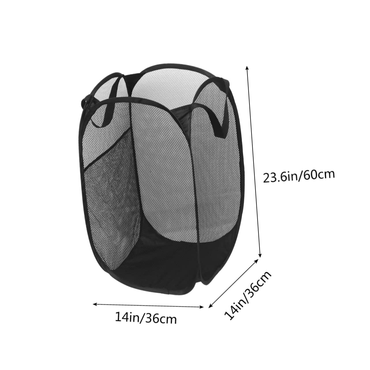 PRETYZOOM 2pcs Mesh Popup Laundry Hamper for Boy Girl Room College Dorm and Travel Convenient Clothes Basket Space-saving Design Lightweight and Black