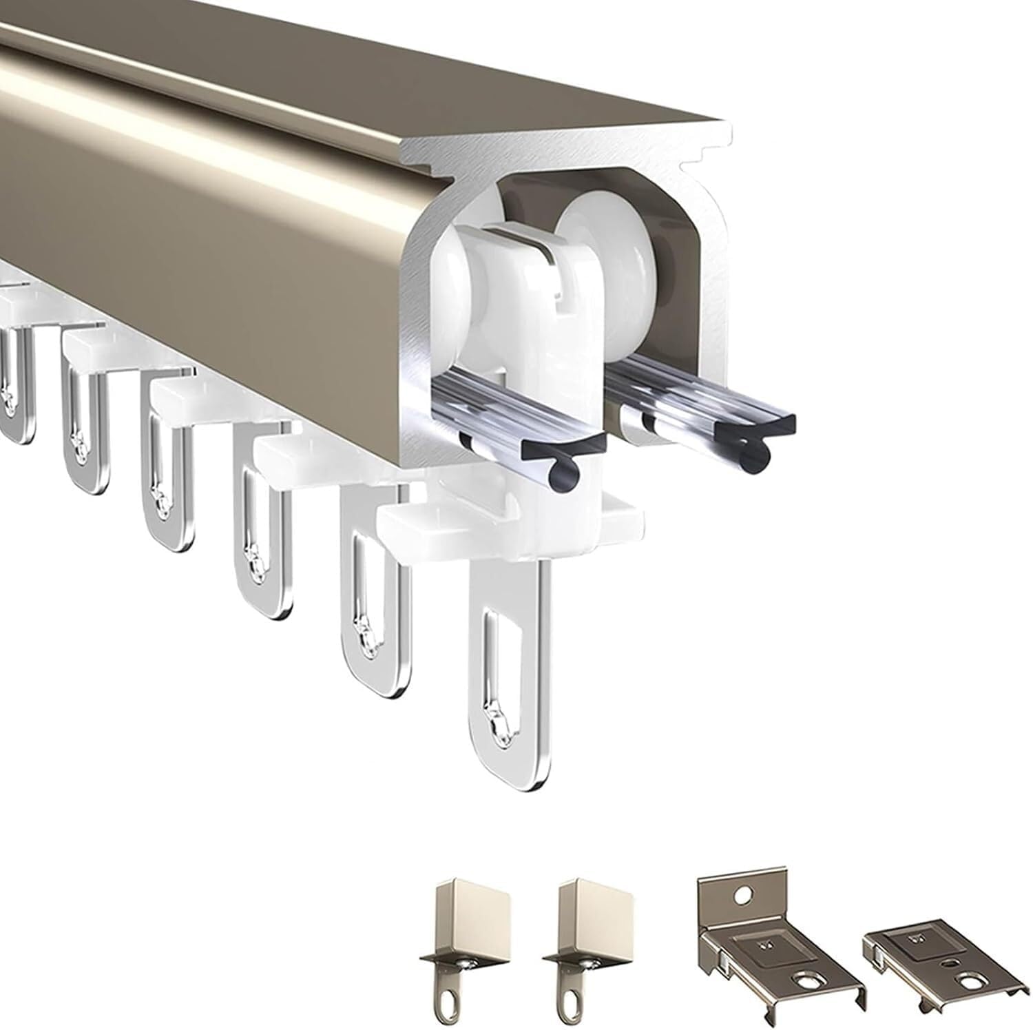 Kit binario per tenda da soffitto in alluminio per tenda scorrevole per divisorio o privacy in ufficio