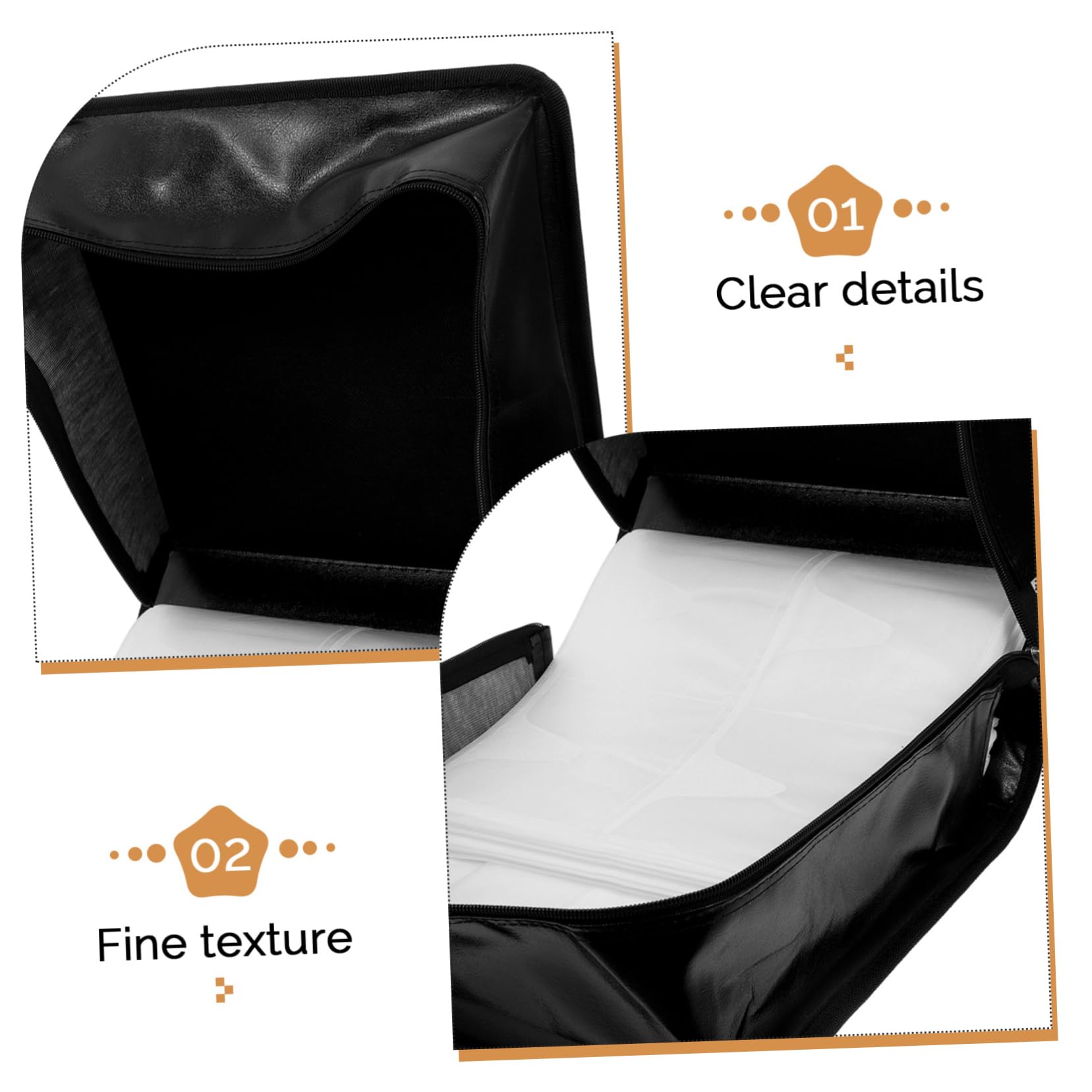 Portaoggetti Per Dvd in Pelle Pu Capacità Dischi Organizer Porta Cd Con Maniglia Raccoglitore Per Cd Dvd Album Di Archiviazione Nero
