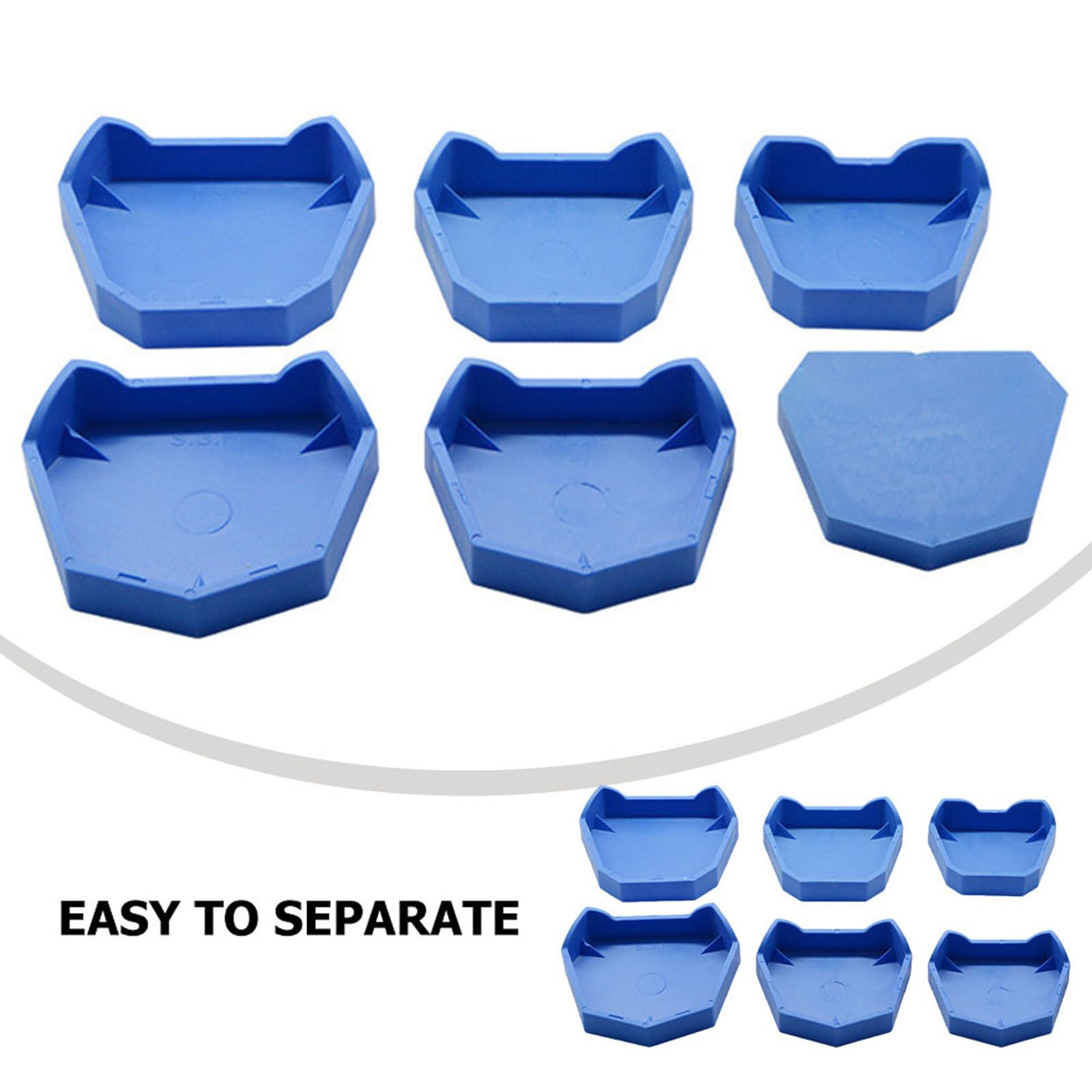 iplusmile 6Pcs Silicone Modello in Gesso Lab Modello Ex Vassoio di Base Materiale da Impronta Muffa Blu