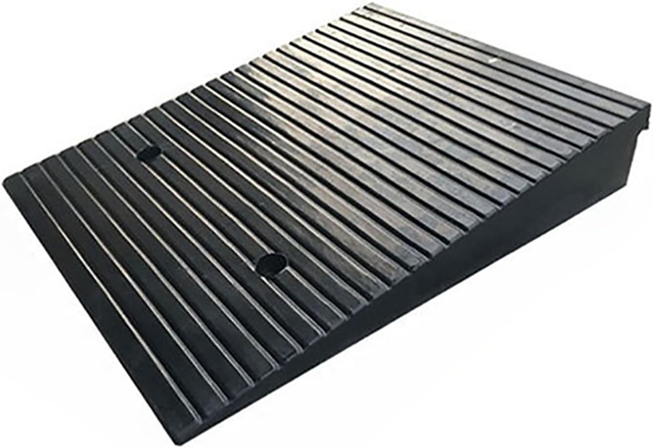 Rubber Door Ramp, Anti-Slip & Wear-Resistant Threshold for Wheelchairs and Scooters - Durable Water-Drain Design for Home Entryways, Garages, and Gardens