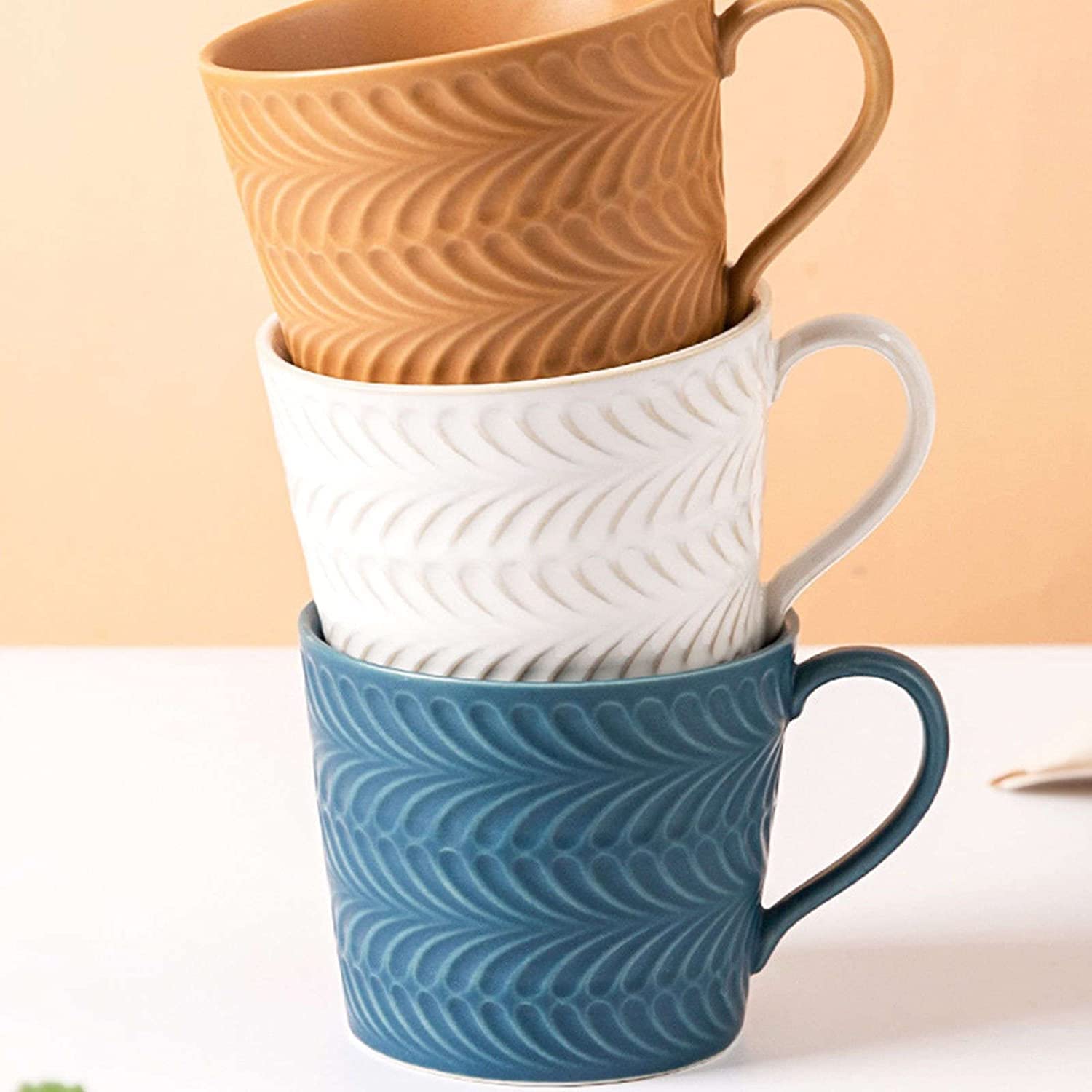 Tasses, tasses, tasses domestiques et commerciales, tasses à café, tasse en céramique de couleur unie de 10,6 oz, tasse à thé en porcelaine, tasse avec poignée, for thé expresso latte cappuccino desse
