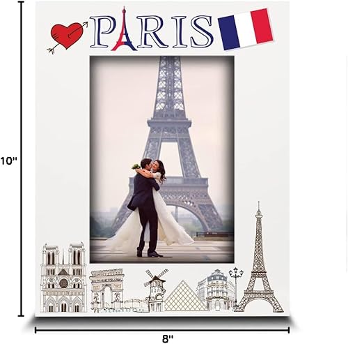 Miniatura 8 de Bella Busta - Marco de fotos de París, boda, luna de miel, vacaciones en París, torre Eiffel con impresión UV, juego de diseño de símbolos de París