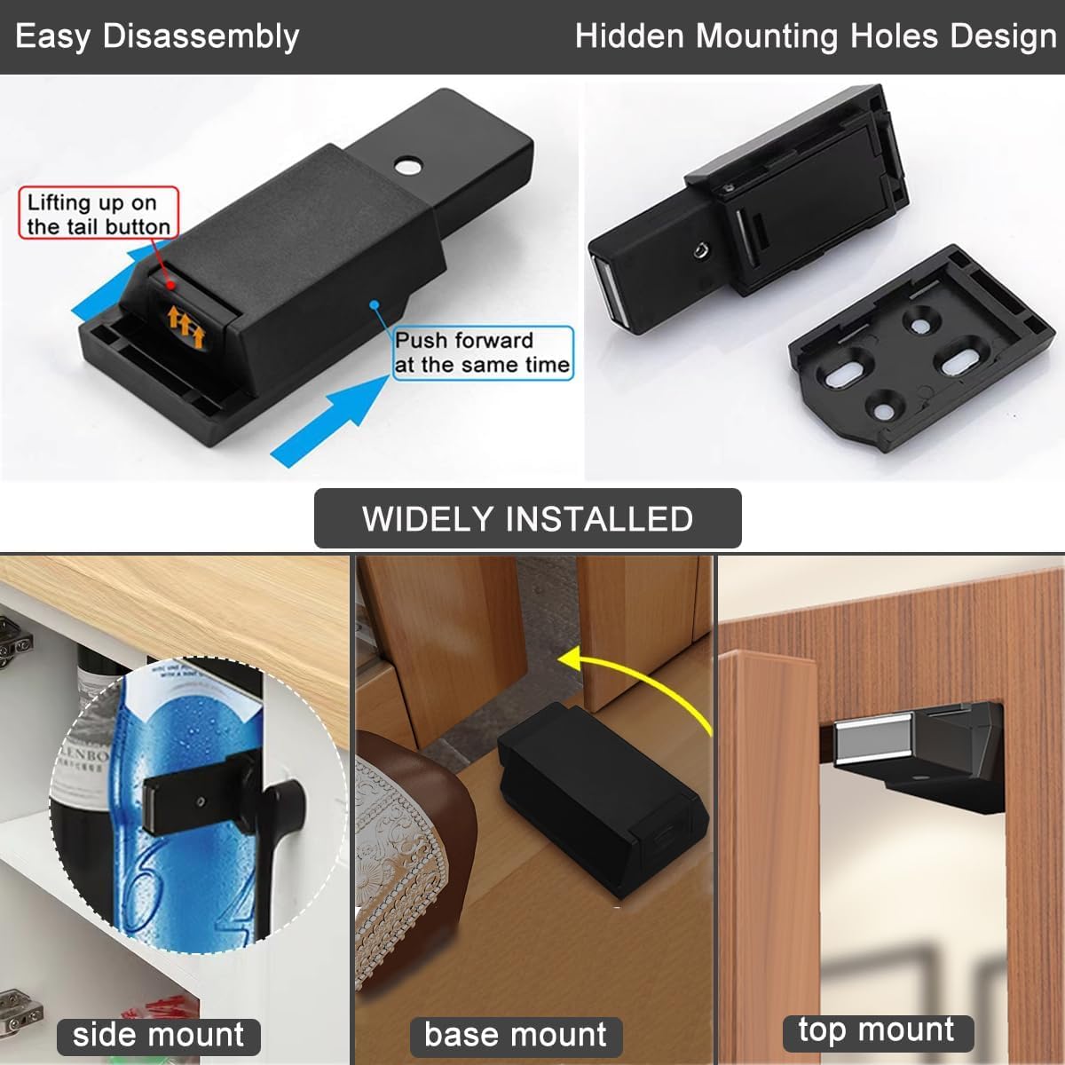 Paquete De 8 Accesorios Gabinete Resistentes Para Abrir Y Cerrar Con Destornillador, Cierre Magnético Cerradura Puerta Oculta, Imán Liberación Empuje, Cajón
