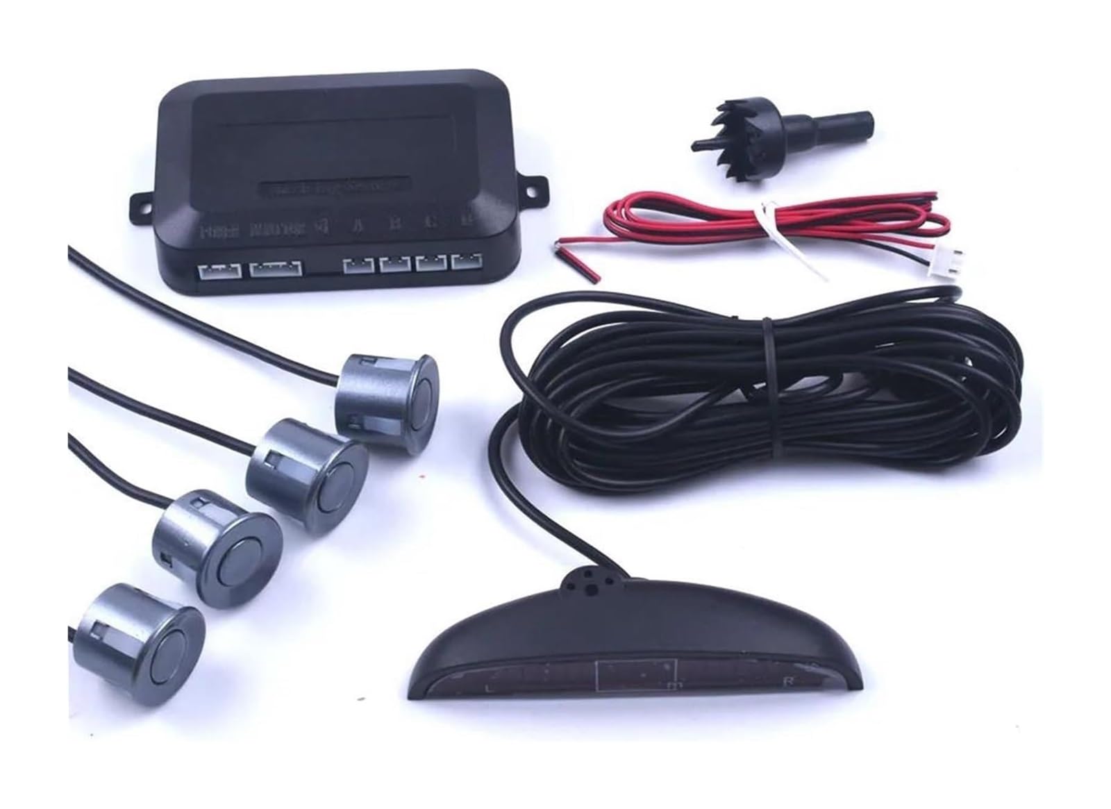 Kit Sensor Aparcamiento con Radar Marcha Atrás Trasero para Coche Pantalla para Todos Los Monitores 1 Juego Sensor De Aparcami(Grey)