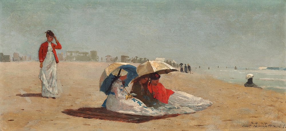 Oeuvre Winslow Homer East Hampton Beach decoration maritime cadre marron